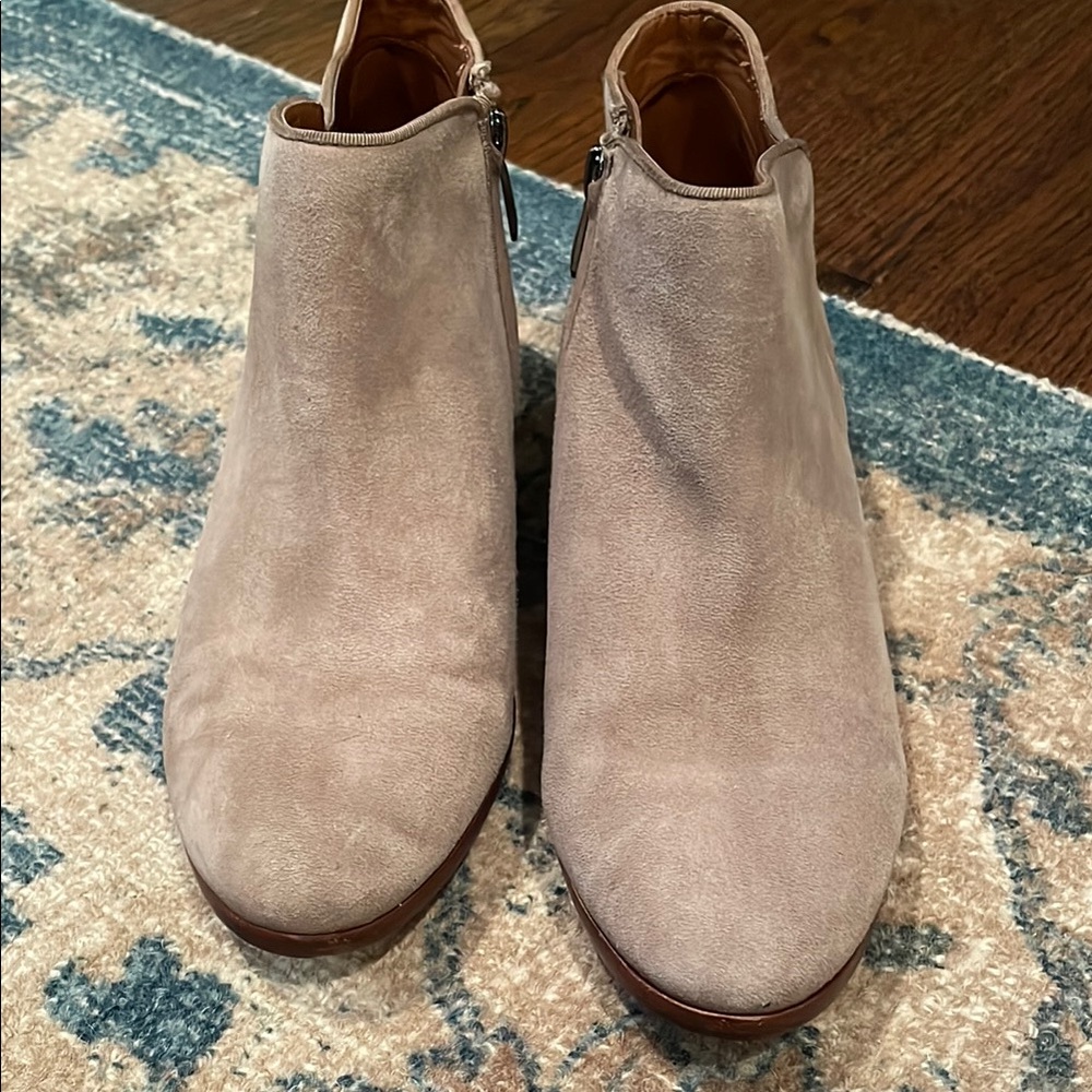 Women's Beige Suede Ankle Boots
